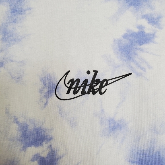 Nike‎ Womens Timby Tie Dye Tank Top Blue White Center Swoosh Sleeveless Workout - Picture 6 of 8